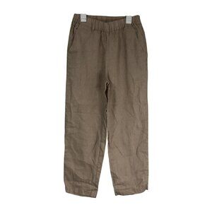 Quince Pants 100% Linen Elastic Waistband Womens Size XS Tan